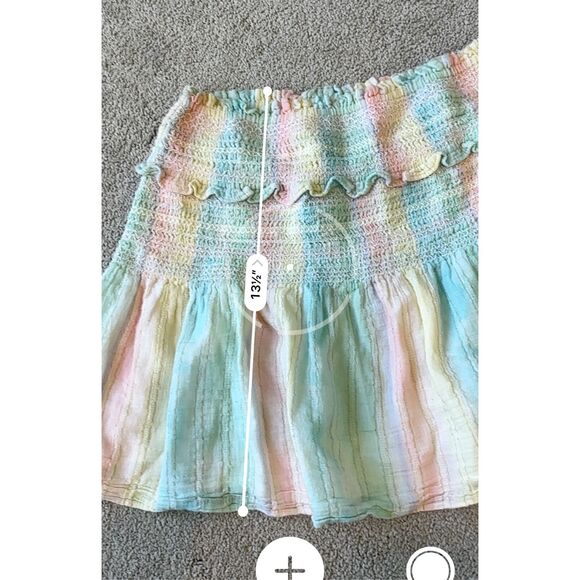 NWOT LoveShackFancy Camilla Skirt Pastel Rainbow Gold, Med $225 C43 - Picture 7 of 7